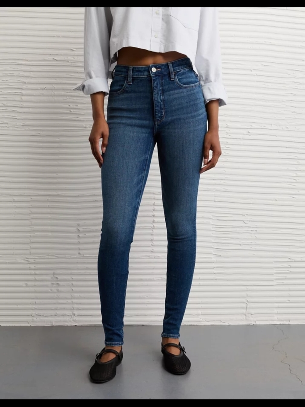American Eagle Outfitters Women's Skinny Jeans in Dark Blue Wash